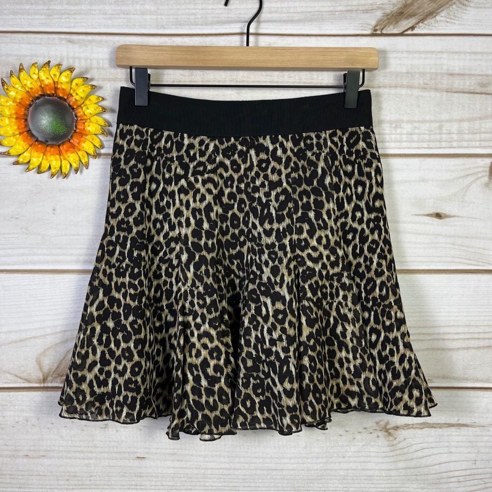 Vintage Paule Ka Leopard Print Skirt 36 XS Paris France Lined‎